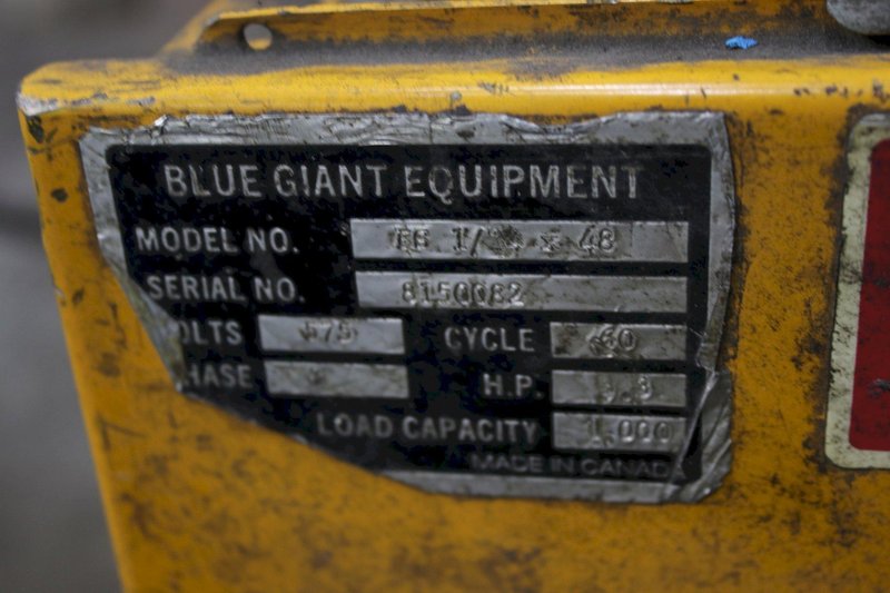 1000 LBS BLUE GIANT HYDRAULIC SCISSOR LIFT TABLE: STOCK #76651