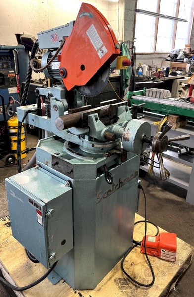 14" Scotchman Cold Saw CPO VS-350LT/PK/PD, Miter, V-Speed, 2" Solids, 4" Tube, Power Downfeed, Air Vise, 5 HP