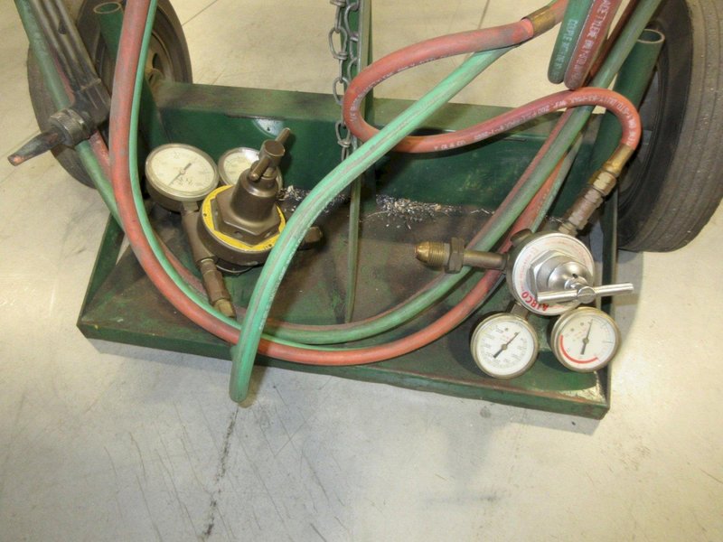 Oxy Acetylene Torch Cart with Torch, Tubing Regulators and Assorted Accessories- Auction Item