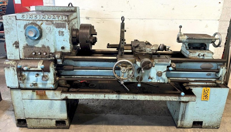 15" x 48" Cincinnati Hydrashift Lathe, 37-1470 RPM, Taper, 5 HP, Low Price