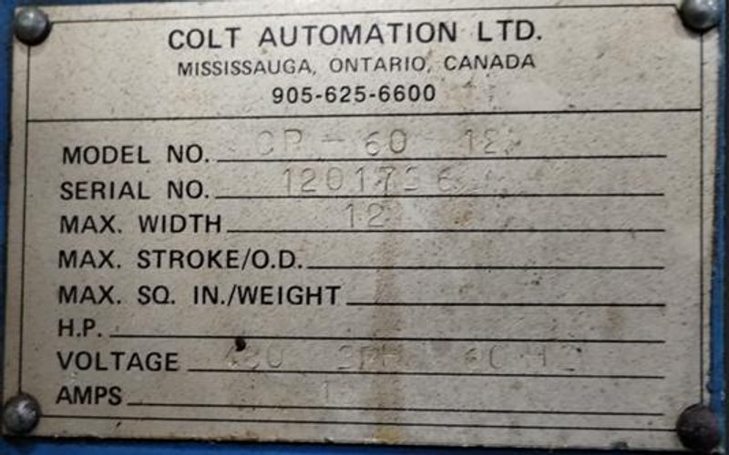 12" COLT MODEL # CP-60 SMALL REEL: YOBRO #24603