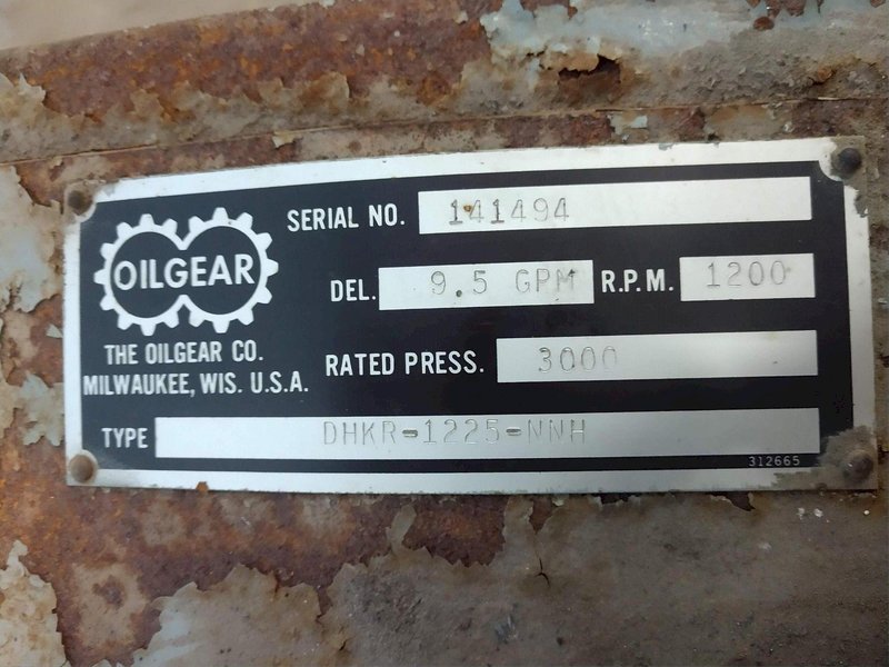 9.5 GPM OIL GEAR TYPE DHKR-1225-NNH MOTOR PUMP: STOCK #14244