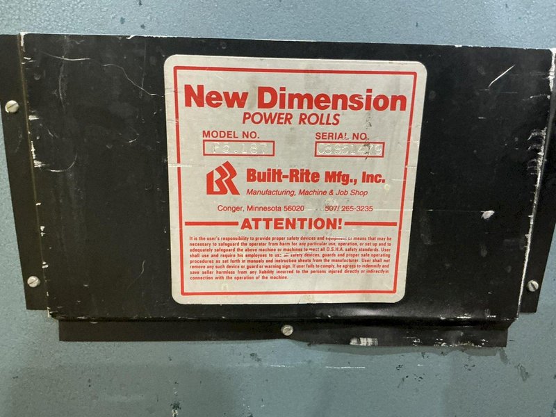 60" x 3/16" NEW DIMENSION MODEL P5.187 PLATE BENDING ROLL: YOBRO #24853