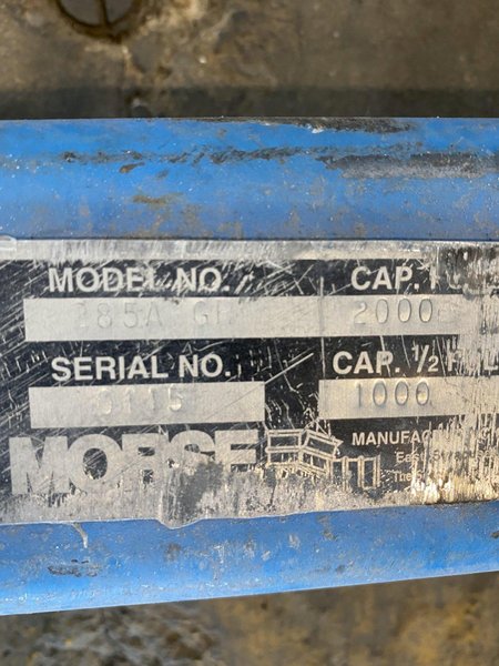 2,000 # MORSE KONTROL-KARRIER 55 GALLON BARREL TIPPER. STOCK # 0846721
