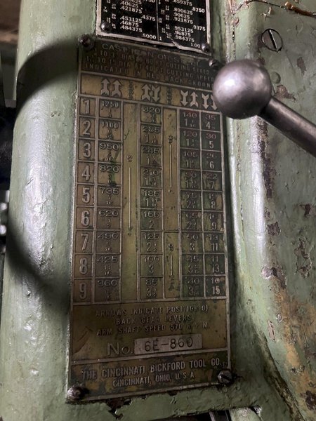 8&#039; X 19&quot; CINCINNATI BICKFORD RADIAL DRILL: STOCK #18554