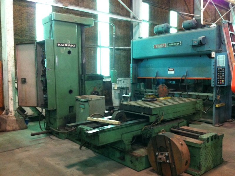 4&quot; KURAKI Horizontal Boring Mill, No. KBT-101, 35&quot; x 67&quot; Table, 48&quot; Vertical, Facing Head, 15 HP