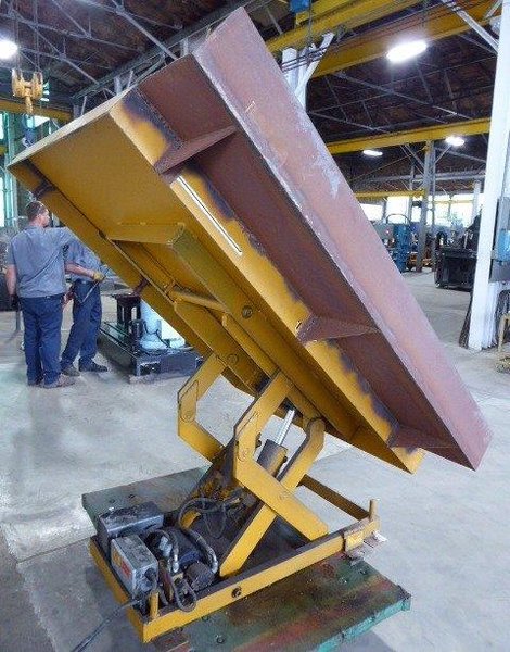 6000 Lb. ECOA Hydraulic Lift/Tilt Table, 60" x 65" Platform, 10" Lowered, Pendant