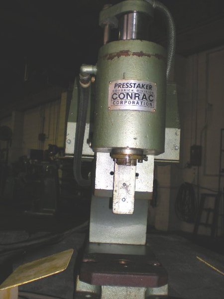 Conrac Presstaker Air Press No. 020-B-SA500, 2" Stroke, 5" x 5" Bolster, 1 Phase