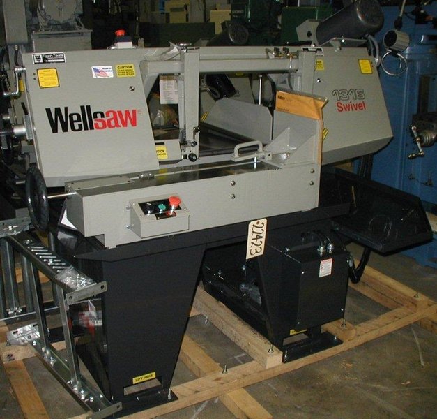 13" x 16" WELLSAW Horizontal Band Saw 1316S, Miter, 70-375 FPM, 1" Blade, Coolant, 3 HP, New