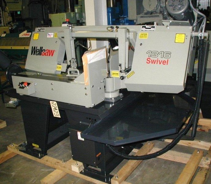 13" x 16" WELLSAW Horizontal Band Saw 1316S, Miter, 70-375 FPM, 1" Blade, Coolant, 3 HP, New