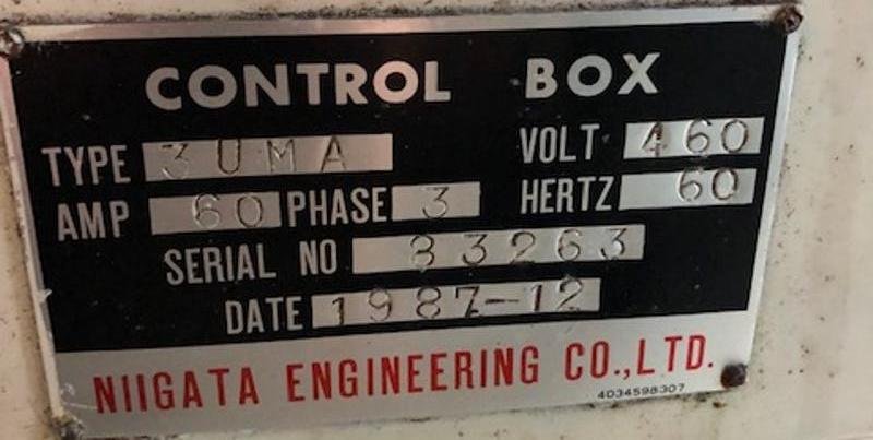 NIIGATA No. 3UMA, Horizontal/Vertical Mill, 15&quot; x 63&quot; Tbl., 45-1400 RPM, 50 Taper, 15 HP, DRO