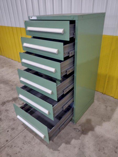 6 DRAWER VIDMAR INDUSTRIAL STORAGE CABINET 30" X 27.5" X 59": STOCK #21443 (55 AVAILABLE)