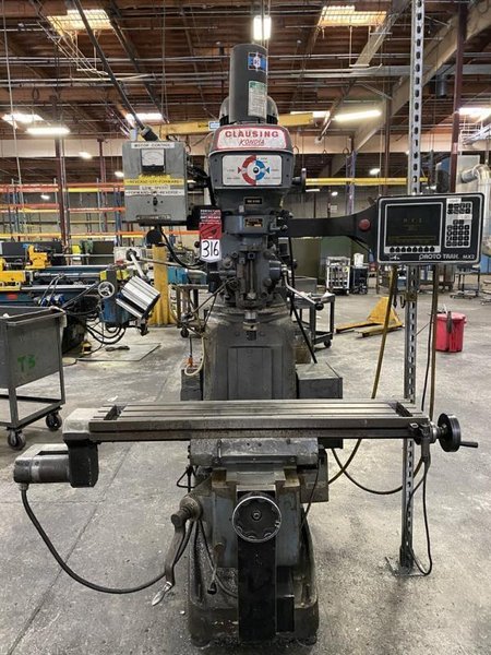 3 HP CLAUSING KONDIA MODEL FV-A PROTOTRAK MX2 CNC  VERTICAL KNEE MILL: STOCK #13022