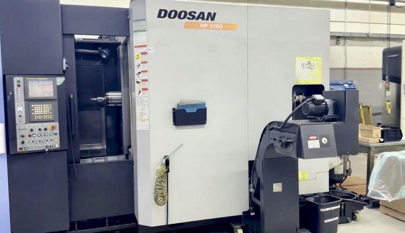 Doosan HP 5100 HMC, 2008 – Chip Conveyor, 1000 PSI TSC, 60 ATC, 14,000 RPM Spindle