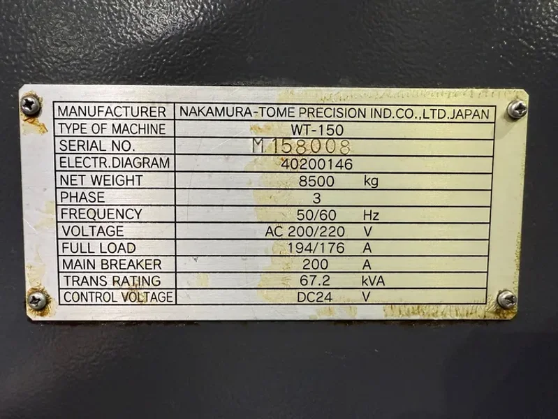 NAKAMURA TOME WT-150 Multi Axis CNC Lathe Y 2008’ #7992