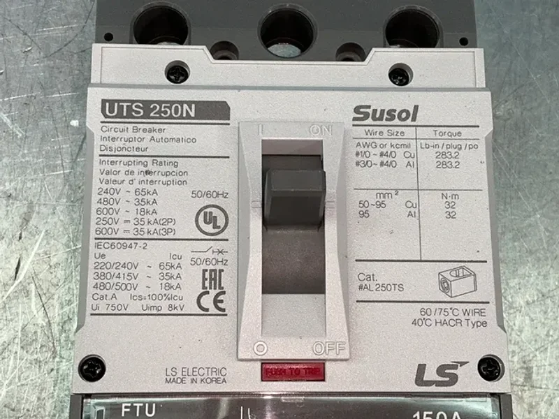 LS ELECTRIC UTS250N MOLDED CASE CIRCUIT BREAKERS  -  02090034UL
