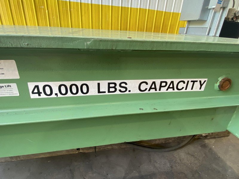 40,000 LBS X 10' X 7' LANGE-LIFT HEVI-HAUL HYDRAULIC SCISSOR LIFT TABLE WITH TILTING DECK: STOCK #17444