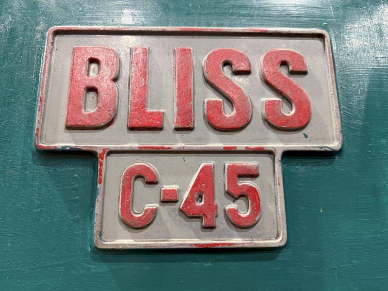 45 TON BLISS MODEL #C-45 MECHANICAL OBI  PRESS 2" STROKE: YOBRO #26133