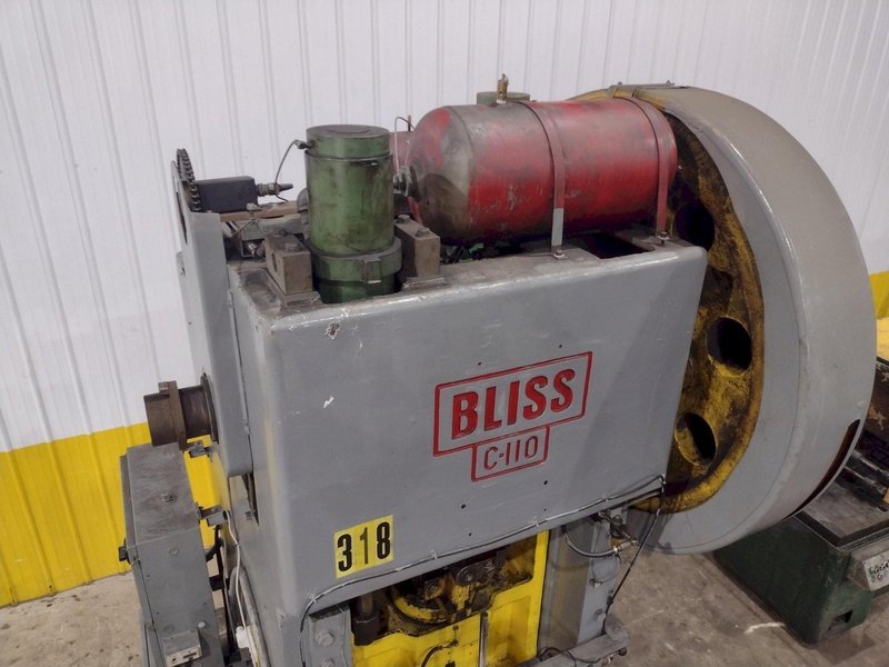110 TON BLISS OBI MODEL #C-110 FW STAMPING PUNCH PRESS, 6" STROKE : YOBRO #25934