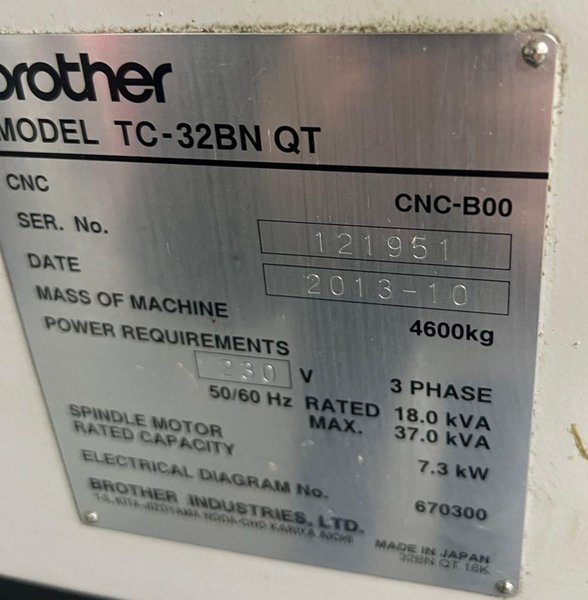 2013 Brother TC-32BN QT 5-Axis CNC Vertical Machining Center For Sale