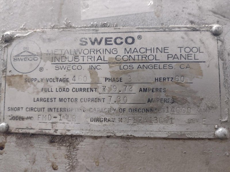 14 FT3 SWECO MODEL #FMD-14LR ROTARY VIBRATORY FINISHING BOWL: YOBRO #24557