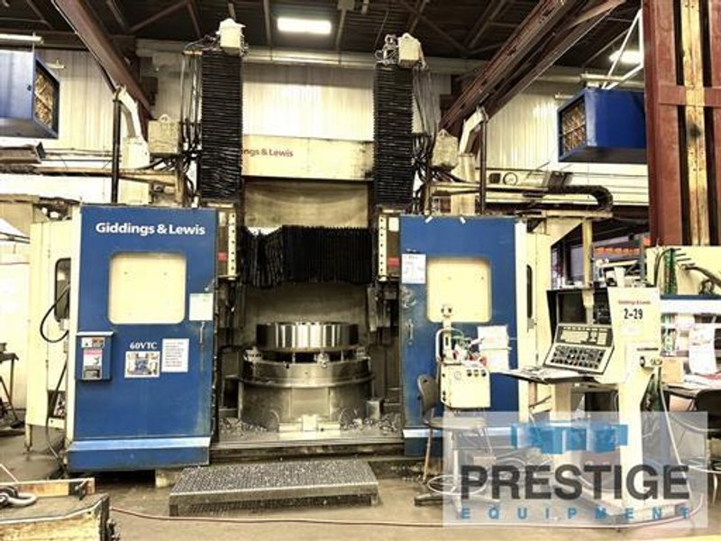 Giddings &amp; Lewis 60&quot; VTC-60 4-Axis CNC Vertical Boring Mill w/2-Rams