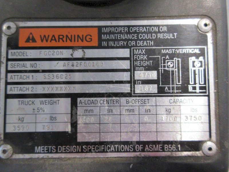 Mistubishi Seated Propane Lift Truck, 3750 LB Load Capacity- Auction Item