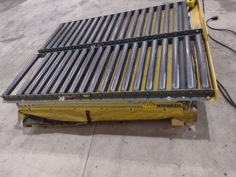 60" X 48" X 3500 LB SOUTHWORTH MODEL #LS4-36 DOUBLE ROLLER TOP LIFT TABLE, 110V SINGLE PHASE: STOCK #20928