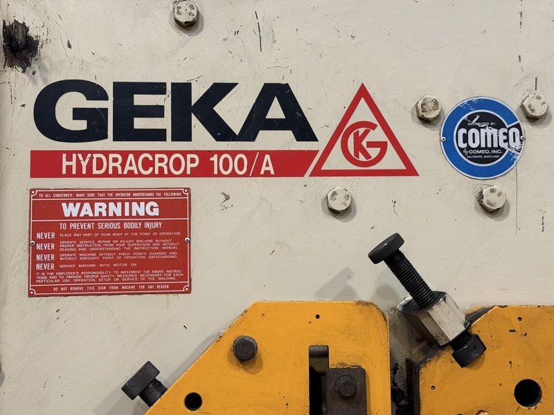 100 Ton Geka Hydracrop 100/A Hydraulic Ironworker- Variable Tooling Included
