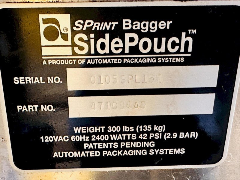 Automated Packaging Systems | Autobag SPrint 60” SidePouch Bagger