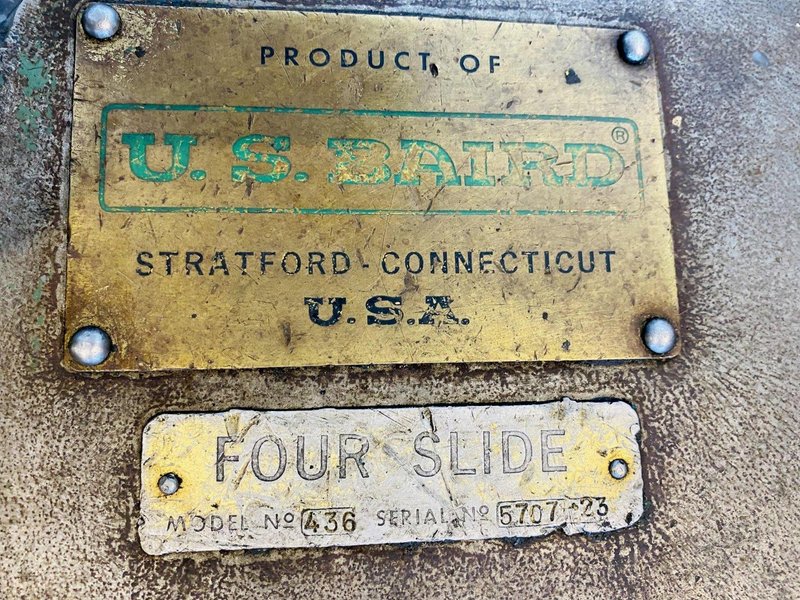 1/4&quot; X 36&quot; US BAIRD MODEL #4-36 FOUR SLIDE WIRE FORMING MACHINE: STOCK #10473
