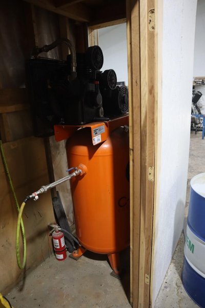 C&#039;Aire 7.5 HP Piston Type Air Compressor, Tw0-Stage with Vertical Air Tank- Auction Item