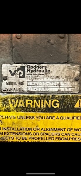 400 TON RODGERS HYDRAULIC WHEEL PRESS: YOBRO 24526