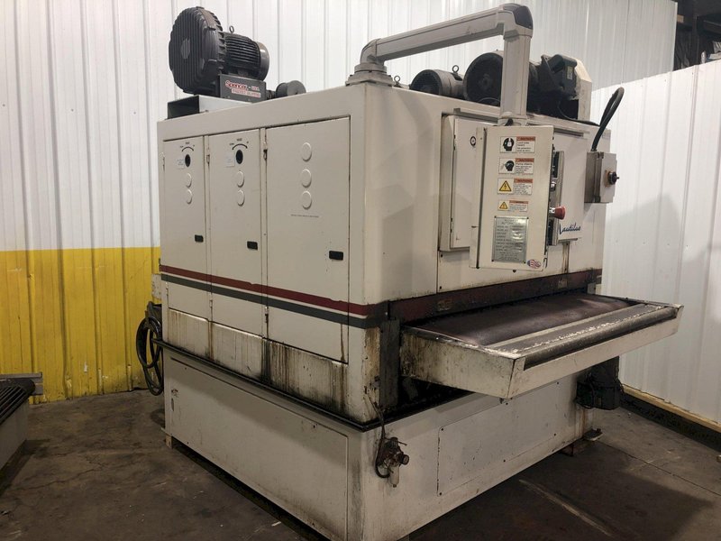 63&quot; MIDWEST AUTOMATION MODEL #N3-6375 3 HEAD WET TYPE BELT DEBURRING GRINDER MACHINE: STOCK 18225