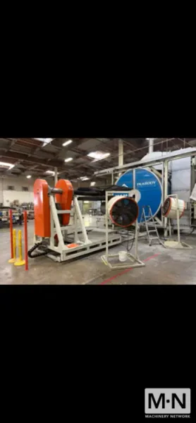 2 ARM ROTOLINE MODEL DC3.00XT ROTATIONAL MOLDING MACHINE MFG 2000