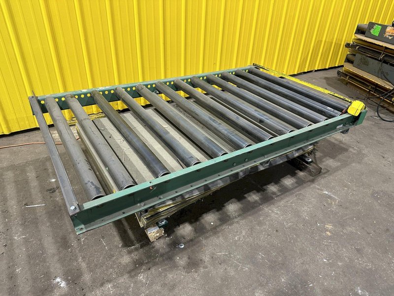 4,000 LBS X 60" X 30" SOUTHWORTH HYDRAULIC SCISSOR LIFT TABLE WITH 60X42 ROLLER CONVEYOR TOP, 110 VOLT: STOCK #20916