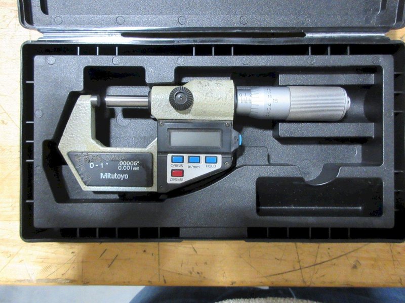 Digital Micrometers 0-1" &amp; 1-2" Travel Ranges, Various Brands, Mitutoyo, Starrett, SPI and Others- Auction Item