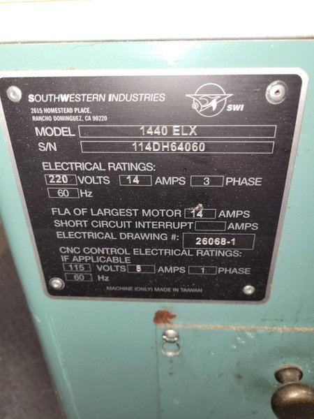 SWI-TRAK TRL1440 EX Flatbed CNC Lathe W/ ProtoTRAK ELX Control. New-2011