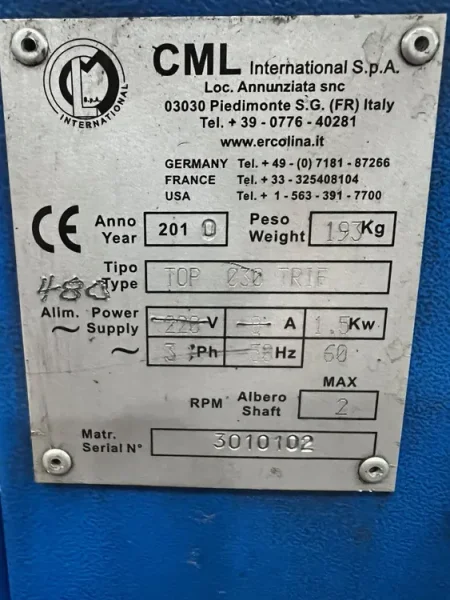 USED ERCOLINA 2.5" CAPACITY MODEL 030 MANDREL BENDER WITH 10' 2-AXIS POSITIONER YEAR: 2010