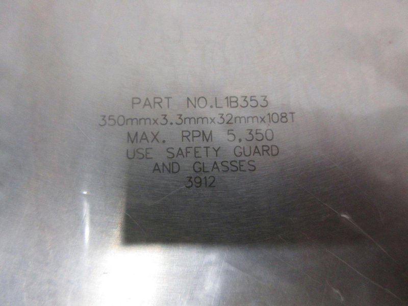 FS Tool Carbide Tipped Cut-Off Saw Non-Ferrous Blades (2) 14" x 30mm x 100T **One New, One Slight Use**, (1) 350mm x 32mm x 108T **New**- Auction Item