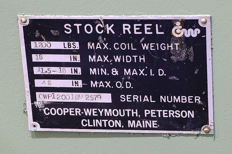 1,200 CWPMOTORIZED PAYOF/UNCOILER MODEL 1200-18M (14056)