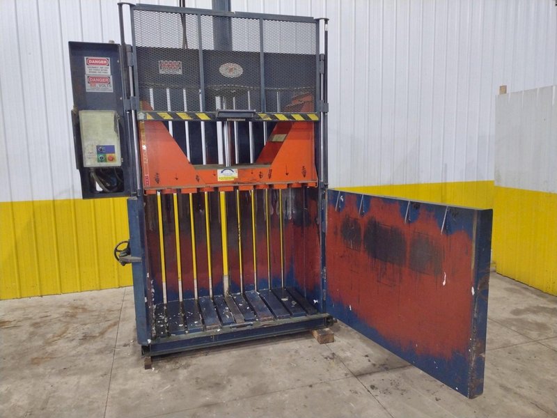 60&quot; X 30&quot; JV MANUFACTURING MODEL #VB60-B HYDRAULIC DOWNSTROKE VERTICAL CARDBOARD BALER: STOCK #23605