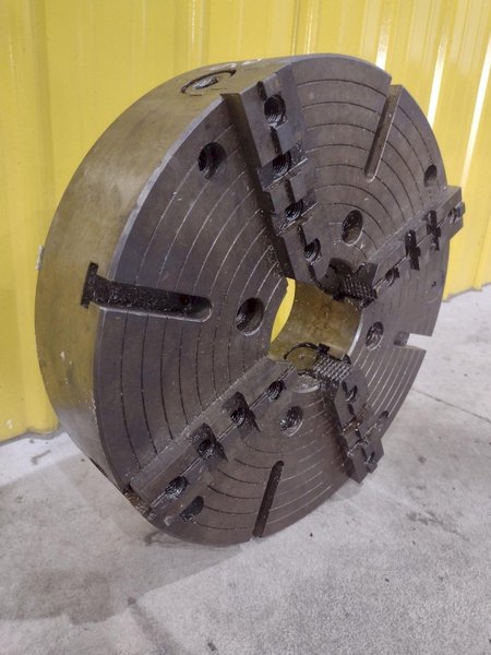 18” DIAMETER 4-JAW LATHE CHUCK, 5&quot; CENTER HOLE: STOCK #21776