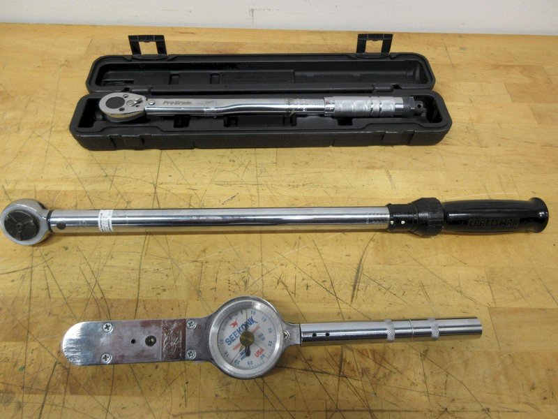 Torque Ratchets (3), Craftsman 1/2" Drive, ProGrade 3/8" Drive, Sekonk 1/4" Drive- Auction Item