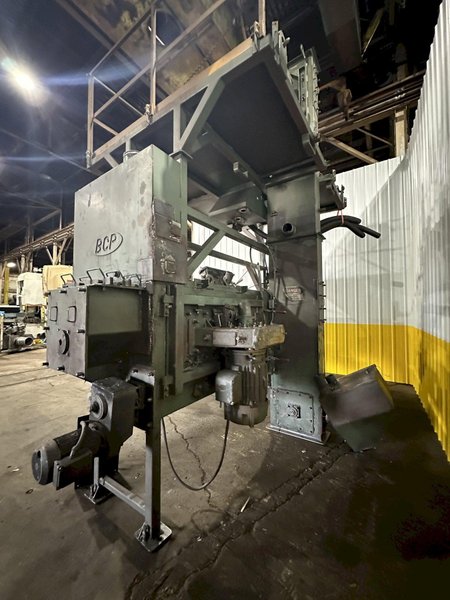 3&quot; BCP MODEL #A4-7620 3-WHEEL COIL BAR PASS -THROUGH BLAST MACHINE, RECLAIM &amp; DUST COLLECTOR: STOCK #20000