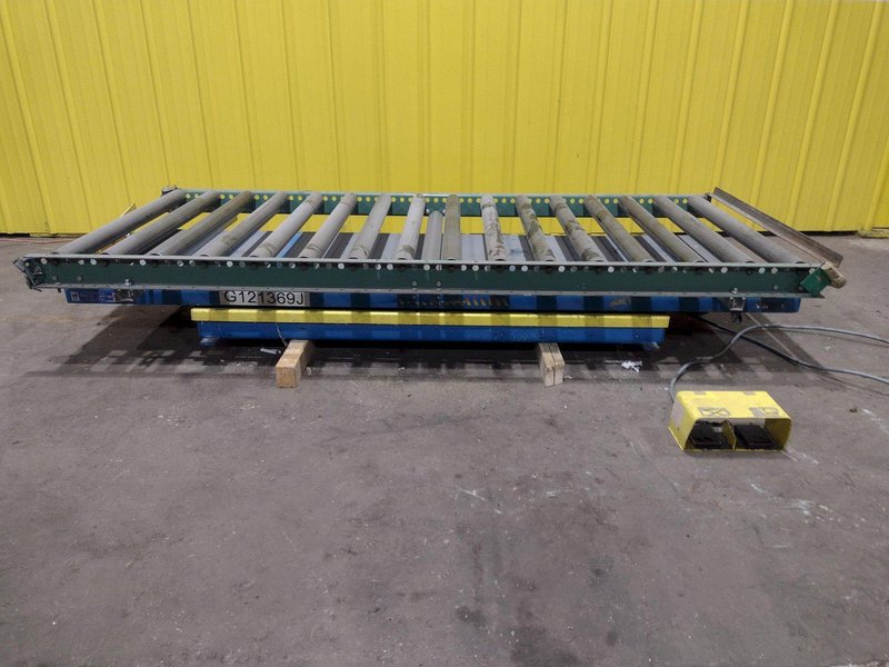 3,500 LBS X 30" X 96" BISHAMON ROLLER TOP HYDRAULIC LIFT TABLE: STOCK #20965