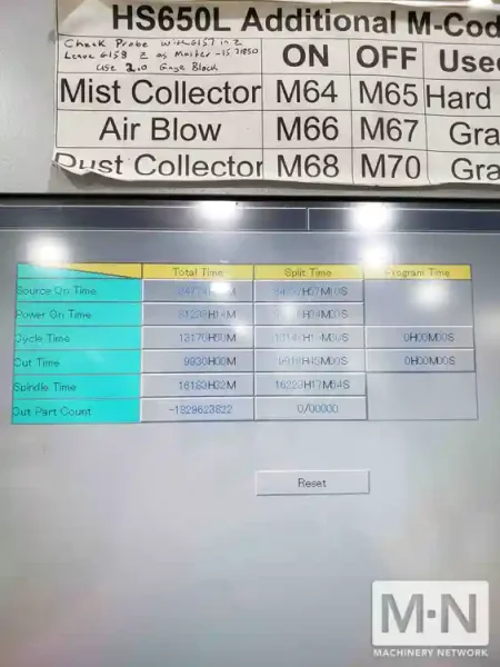 Sodick HS650L CNC Vertical Machining Center, 2015