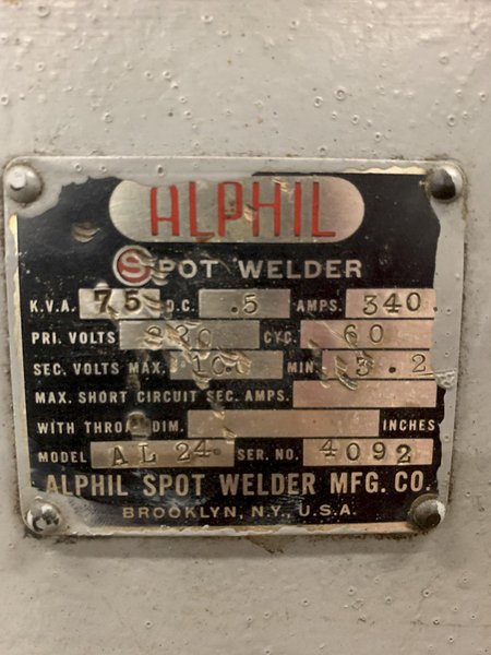 Alphil 75 KVA AL-24 Spot Welder