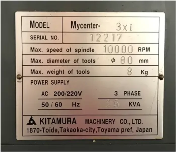 KITAMURA MYCENTER 3XI | Machining Centers, Vertical