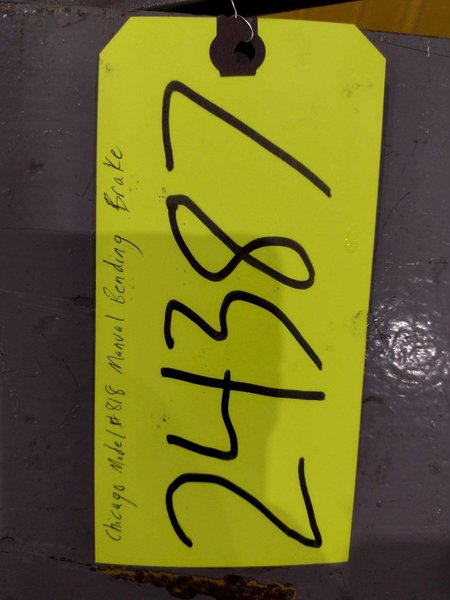 8' X 18 GAUGE CHICAGO MODEL #818 MANUAL APRON BENDING BRAKE: YOBRO #24387